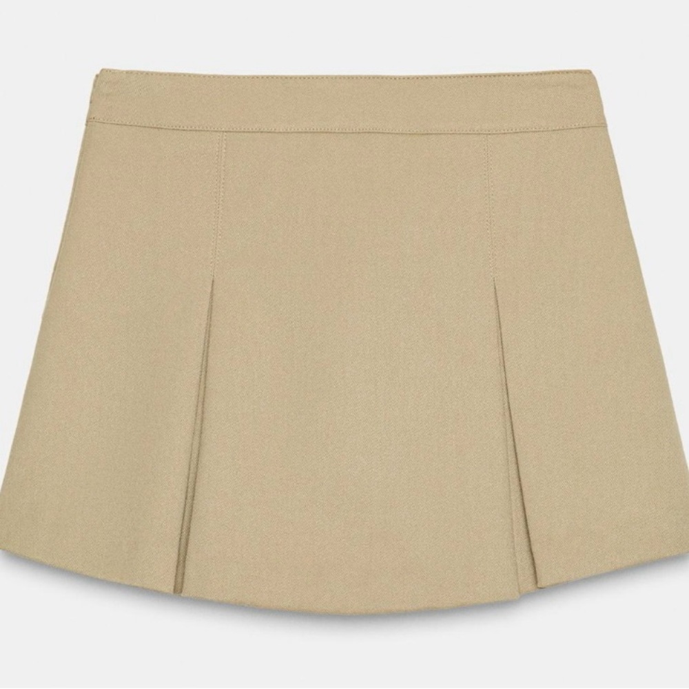 ZARA Beige Women's High Waisted Cargo Skort with Pockets - Size L - NEW - Picture 5 of 11